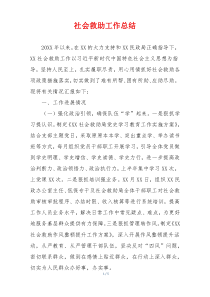 社会救助工作总结