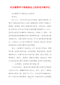 在全镇青年干部座谈会上的讲话乡镇书记