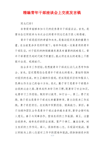 精编青年干部座谈会上交流发言稿
