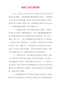 组织工作汇报范例