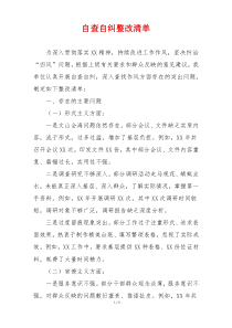自查自纠整改清单