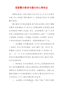 观看警示教育专题片的心得体会