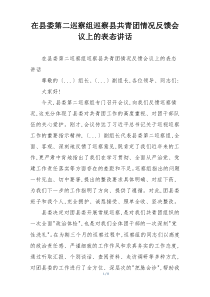 在县委第二巡察组巡察县共青团情况反馈会议上的表态讲话