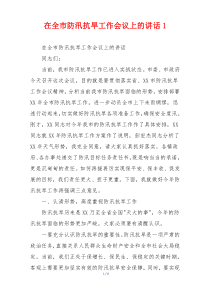 在全市防汛抗旱工作会议上的讲话1