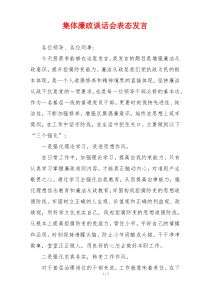 集体廉政谈话会表态发言
