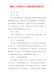 集团人才培养与人才梯队建设管理办法