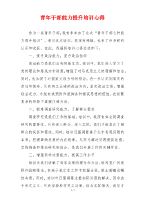 青年干部能力提升培训心得
