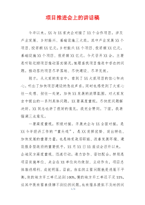 项目推进会上的讲话稿