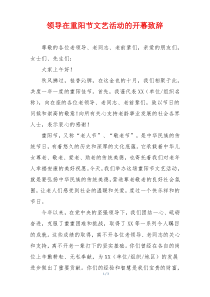 领导在重阳节文艺活动的开幕致辞