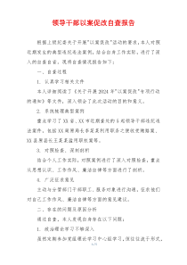 领导干部以案促改自查报告