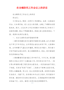 在全镇防汛工作会议上的讲话