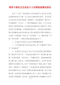 领导干部民主生活会个人对照检查情况报告