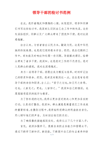 领导干部的检讨书范例