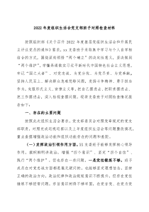 3篇20XX年度组织生活会党支部班子对照检查材料