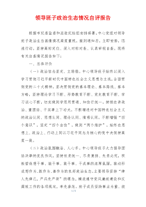 领导班子政治生态情况自评报告