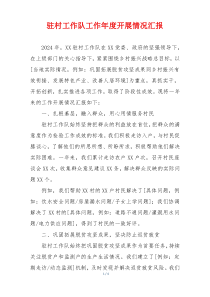 驻村工作队工作年度开展情况汇报