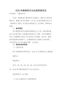 (资料)2025年森林防灭火应急预案范文