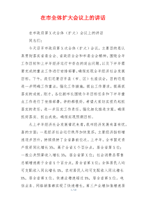 在市全体扩大会议上的讲话