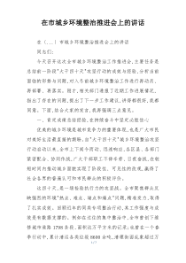 在市城乡环境整治推进会上的讲话