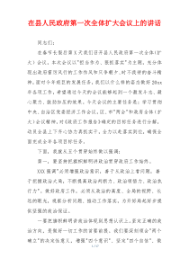 在县人民政府第一次全体扩大会议上的讲话