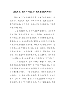 交流发言做实书记项目焕发基层党建新活力