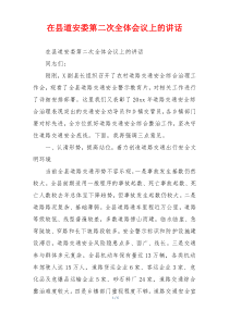 在县道安委第二次全体会议上的讲话
