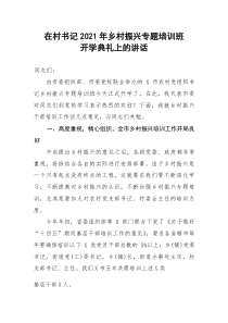 (资料)在村书记2021年乡村振兴专题培训班