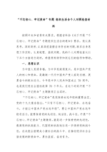 不忘初心牢记使命专题组织生活会个人对照检查材料