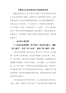 专题民主生活会领导班子检视剖析材料