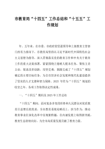市教育局十四五工作总结和十五五工作规划(优选)