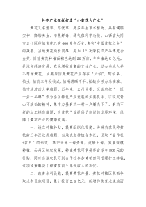 乡村振兴经验材料补齐产业短板打造小黄花大产业