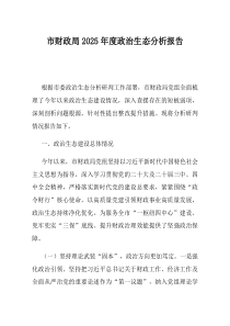 市财政局2025年度政治生态分析报告(优选)
