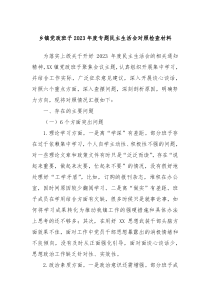 乡镇党政班子20XX年度专题民主生活会对照检查材料