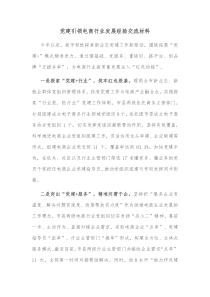 党建引领电商行业发展经验交流材料