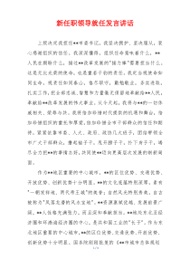 新任职领导就任发言讲话