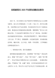 法院副院长2025年述职述廉述法报告(优选)