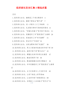 组织部长发言汇集3精选多篇