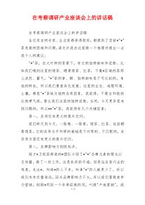 在考察调研产业座谈会上的讲话稿