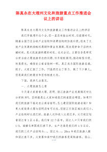 陈真永在大理州文化和旅游重点工作推进会议上的讲话