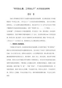 作风怎么看工作怎么干大讨论发言材料5篇