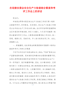 在迎接安委会安全生产大检查综合督查和考评工作会上的讲话