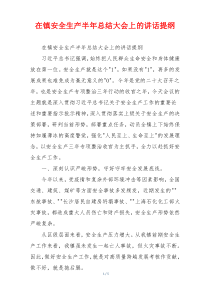 在镇安全生产半年总结大会上的讲话提纲