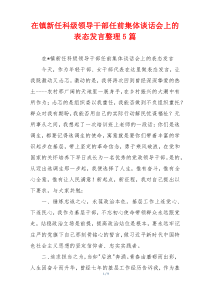 在镇新任科级领导干部任前集体谈话会上的表态发言整理5篇