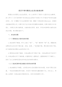 党员干部专题民主生活会检视材料