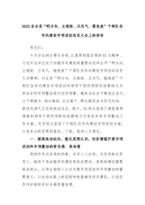 20XX在全县明方向立规矩正风气强免疫干部队伍作风建设专项活动动员大会上的讲话