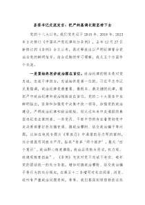 县委书记交流发言把严的基调长期坚持下去