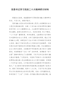 党委书记学习党的二十大精神研讨材料 (70)