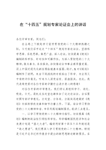 20XX年在十四五规划专家论证会上的讲话