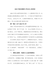 20XX年度在集团工作会议上的讲话