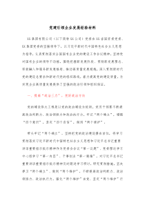 党建引领企业发展经验材料